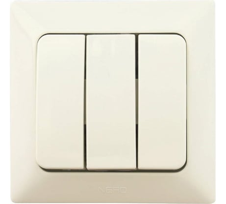 3-клавишный выключатель NE-AD 10А, 250В, Aras, Крем, 93-111-33