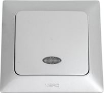 1-клавишный выключатель NE-AD с подсветкой, 10А, 250В, Aras, Серебро, 1/12/120, 93-122-01-I