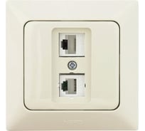 Розетка компьютерная+телефонная NE-AD CAT5+CAT3, Aras, Крем, 93-111-21-DN
