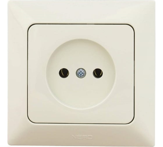 Розетка NE-AD без заземления, керамика, 16А, 250В, Aras, Крем, 93-111-02-P 1