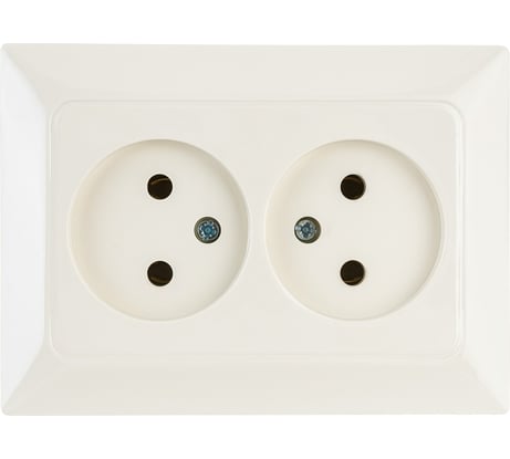 Розетка NE-AD 2-гнезда без заземления, керамика, 16А, 250В, Aras, Крем, 93-111-75-P