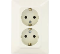 Розетка NE-AD 2-гнезда с заземлением, керамика, 16А, 250В, Aras, Крем, 93-111-85-P