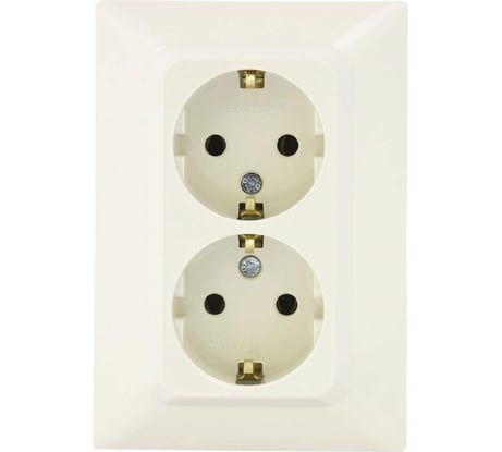 Розетка NE-AD 2-гнезда с заземлением, керамика, 16А, 250В, Aras, Крем, 93-111-85-P