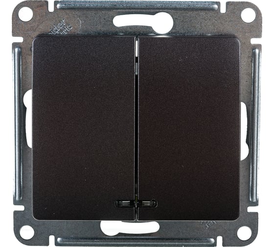 Механизм выключателя Systeme Electric 2-клавиши СП Glossa 10А IP20 сх. 5а 10AX графит GSL001353