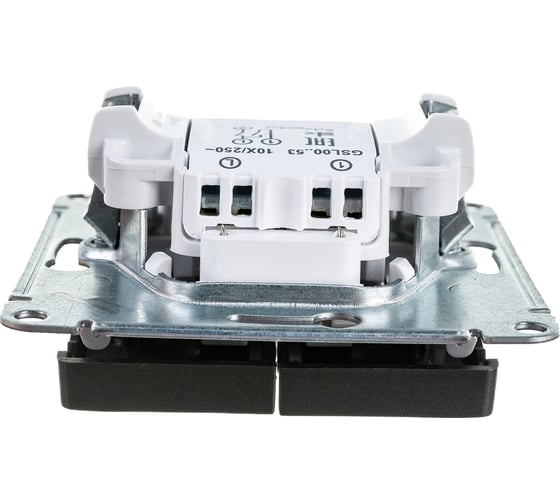 Механизм выключателя Systeme Electric 2-клавиши СП Glossa 10А IP20 сх. 5а 10AX графит GSL001353