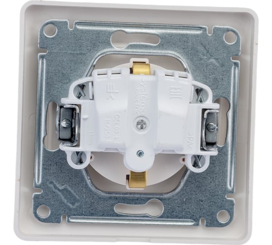 Розетка Systeme Electric 1-местная СП Glossa 16А IP44 с крышкой в сборе перламутр GSL000648