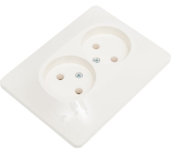 Розетка Systeme Electric Glossa Молочная 2-ая б/з в сборе SE GSL000920