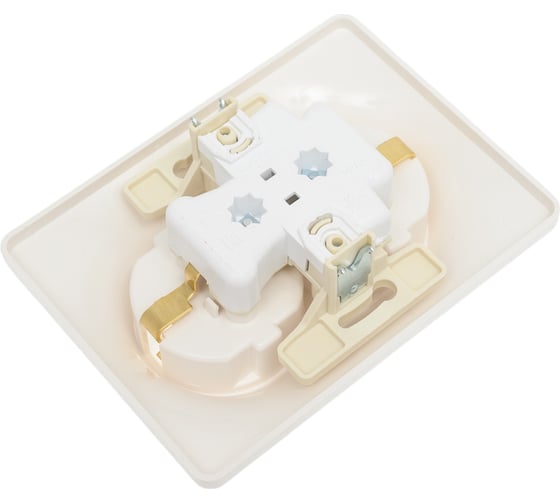 Розетка Systeme Electric Glossa Молочная 2-ая с/з в сборе SE GSL000924