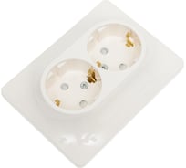 Розетка Systeme Electric Glossa Молочная 2-ая с/з со шторками в сборе SE GSL000926