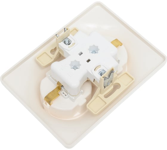 Розетка Systeme Electric Glossa Молочная 2-ая с/з со шторками в сборе SE GSL000926
