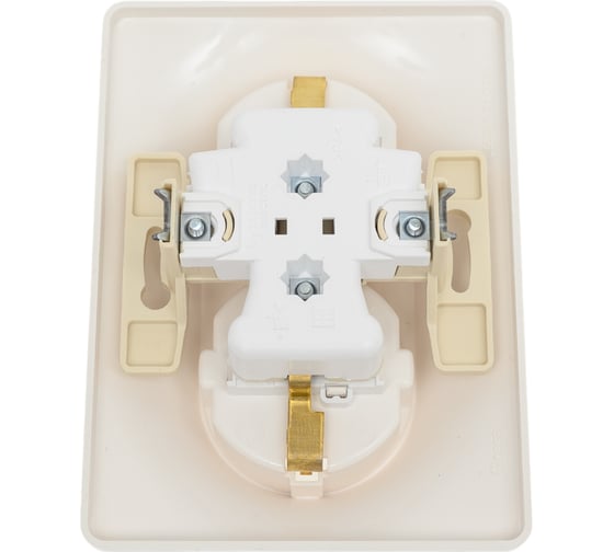 Розетка Systeme Electric Glossa Молочная 2-ая с/з со шторками в сборе SE GSL000926