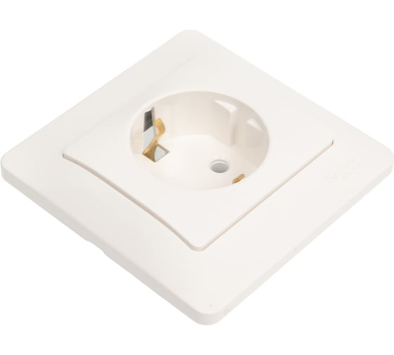 Розетка Systeme Electric Glossa Молочная с/з в сборе SE GSL000942