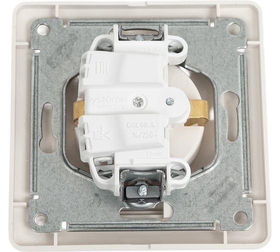 Розетка Systeme Electric Glossa Молочная с/з в сборе SE GSL000942
