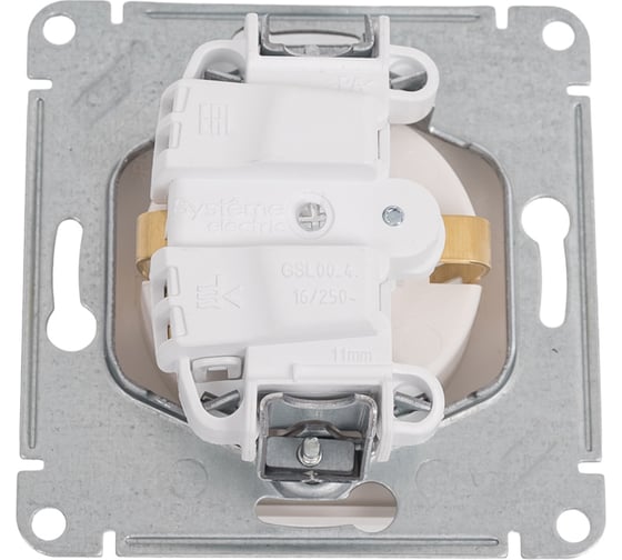 Розетка Systeme Electric Glossa Молочная с/з со шторками GSL000945