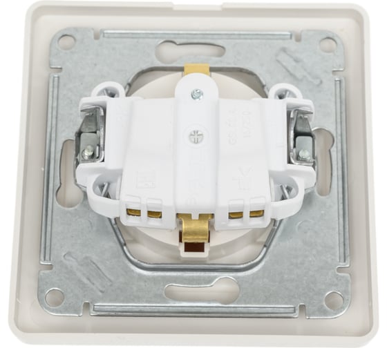 Розетка Systeme Electric Glossa Молочная с/з со шторками с крышкой IP20 в сборе SE GSL000946