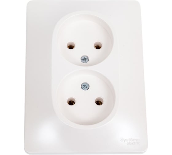 Розетка Systeme Electric Glossa Перламутр 2-ая б/з, 16А в сборе SE GSL000620