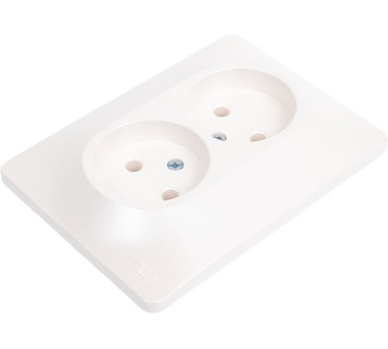 Розетка Systeme Electric Glossa Перламутр 2-ая б/з, 16А в сборе SE GSL000620