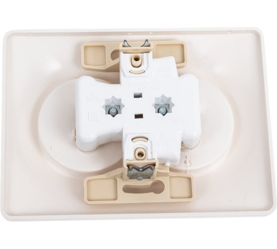 Розетка Systeme Electric Glossa Перламутр 2-ая б/з, 16А в сборе SE GSL000620
