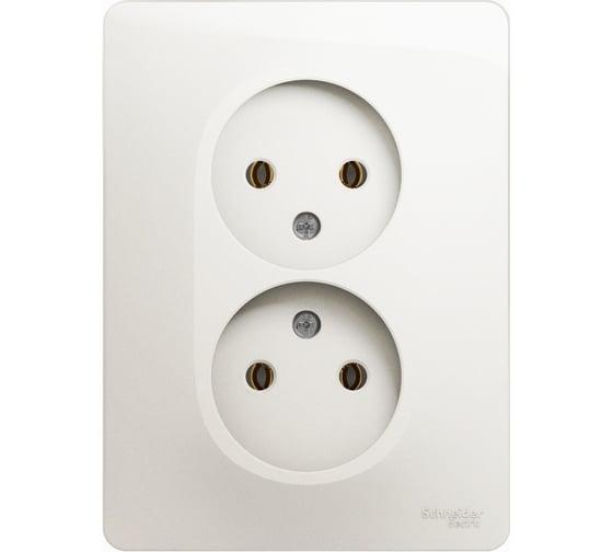 Розетка Systeme Electric Glossa Перламутр 2-ая б/з, 16А в сборе SE GSL000620