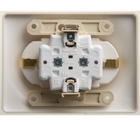 Розетка Systeme Electric (Schneider Electric) Glossa Перламутр 2-ая с/з, 16А в сборе SE GSL000624