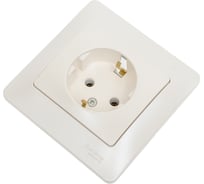 Розетка Systeme Electric Glossa Перламутр с/з, 16А в сборе SE GSL000642