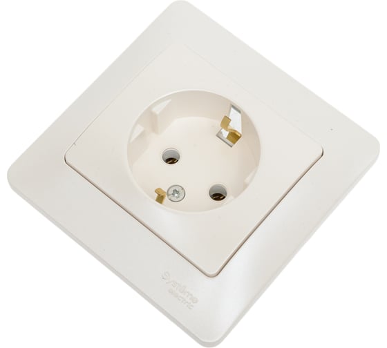 Розетка Systeme Electric Glossa Перламутр с/з, 16А в сборе SE GSL000642