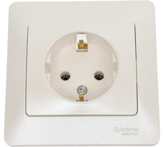 Розетка Systeme Electric Glossa Перламутр с/з, 16А в сборе SE GSL000642