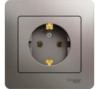 Розетка Systeme Electric Glossa Платина с/з в сборе SE GSL001242