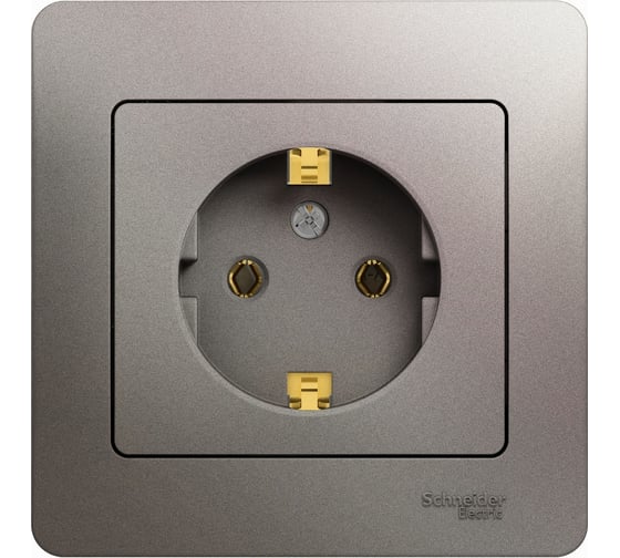Розетка Systeme Electric Glossa Платина с/з в сборе SE GSL001242