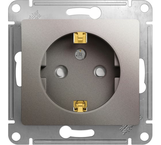 Розетка Systeme Electric Glossa Платина с/з со шторками SE GSL001245
