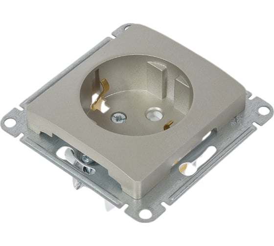 Розетка Systeme Electric Glossa Платина с/з со шторками SE GSL001245