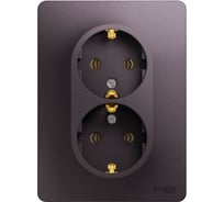 Розетка Systeme Electric Glossa Сиреневый туман 2-ая с/з в сборе SE GSL001424