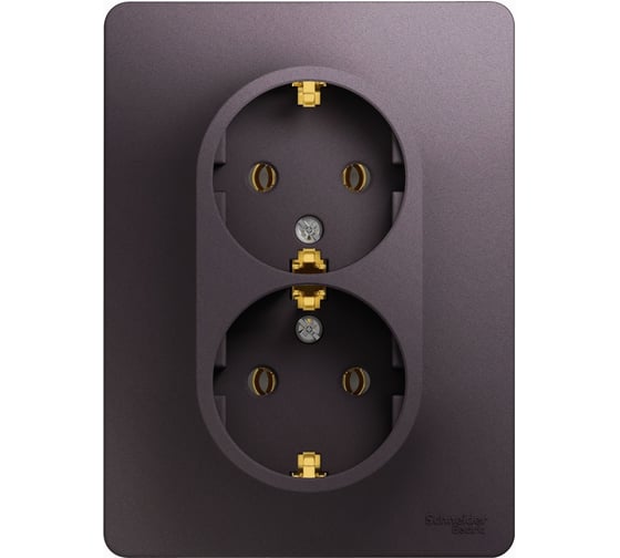 Розетка Systeme Electric Glossa Сиреневый туман 2-ая с/з в сборе SE GSL001424