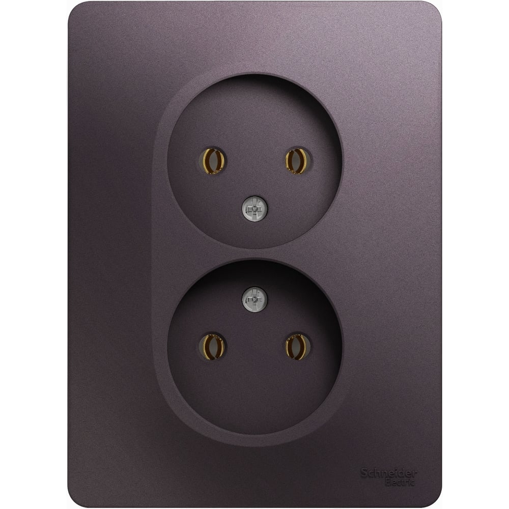 Розетка Systeme Electric Glossa Сиреневый туман 2-ая б/з в сборе SE ...