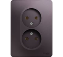 Розетка Systeme Electric Glossa Сиреневый туман 2-ая б/з в сборе SE GSL001420
