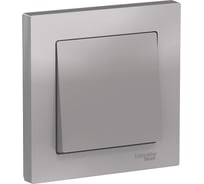1-клавишный выключатель Systeme Electric AtlasDesign Алюминий сх.1, 10АХ, в сборе SE ATN000312