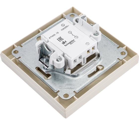 1-клавишный выключатель Systeme Electric AtlasDesign Бежевый сх.1, 10АХ, в сборе SE ATN000212