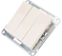 3-клавишный выключатель Systeme Electric AtlasDesign Бежевый сх.1+1+1, 10АХ, механизм SE ATN000231