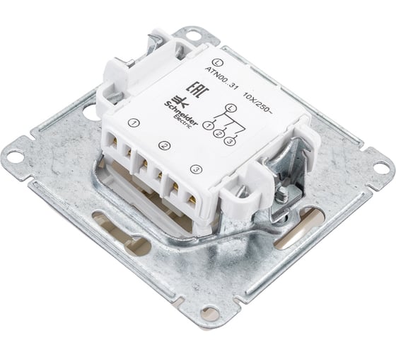 3-клавишный выключатель Systeme Electric AtlasDesign Бежевый сх.1+1+1, 10АХ, механизм SE ATN000231