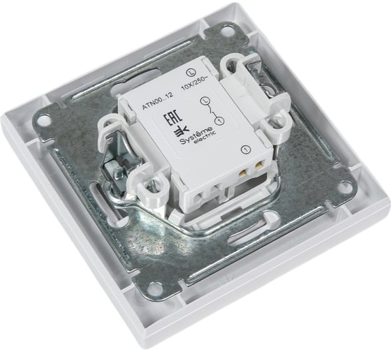1-клавишный выключатель Systeme Electric AtlasDesign Жемчуг сх.1, 10АХ, в сборе SE ATN000412