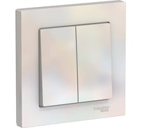 2-клавишный выключатель Systeme Electric AtlasDesign Жемчуг сх.5, 10АХ, в сборе SE ATN000452