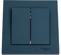 2-клавишный выключатель Systeme Electric AtlasDesign Изумруд сх.5, 10АХ, в сборе SE ATN000852