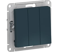 3-клавишный выключатель Systeme Electric AtlasDesign Изумруд сх.1+1+1, 10АХ, механизм SE ATN000831