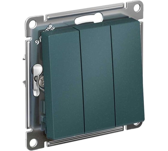 3-клавишный выключатель Systeme Electric AtlasDesign Изумруд сх.1+1+1, 10АХ, механизм SE ATN000831 1