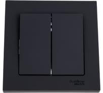 2-клавишный выключатель Systeme Electric AtlasDesign Карбон сх.5, 10АХ, в сборе SE ATN001052