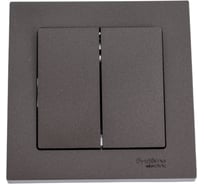 2-клавишный выключатель Systeme Electric AtlasDesign Мокко сх.5, 10АХ, в сборе SE ATN000652