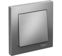 1-клавишный выключатель Systeme Electric AtlasDesign Сталь сх.1, 10АХ, в сборе SE ATN000912