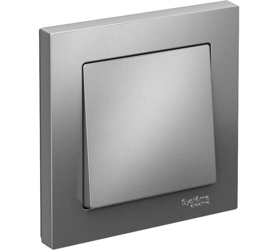 1-клавишный выключатель Systeme Electric AtlasDesign Сталь сх.1, 10АХ, в сборе SE ATN000912 1