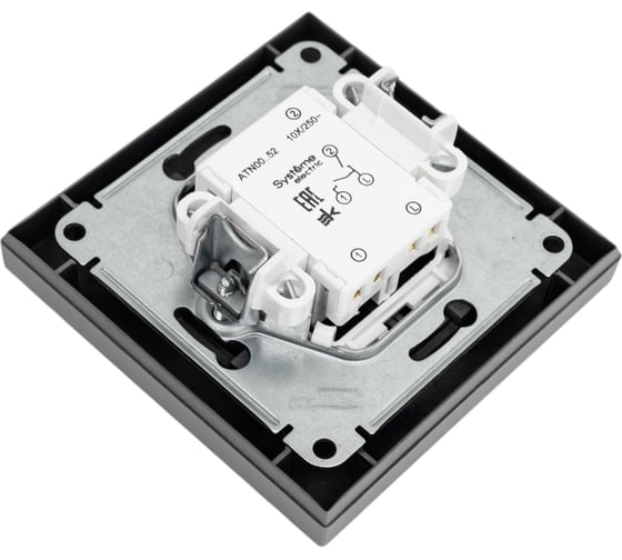 2-клавишный выключатель Systeme Electric AtlasDesign Сталь сх.5, 10АХ, в сборе SE ATN000952