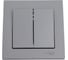 2-клавишный выключатель Systeme Electric AtlasDesign Сталь сх.5, 10АХ, в сборе SE ATN000952 1